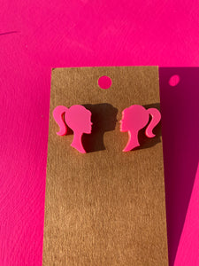 Pink Barbie Stud Earrings