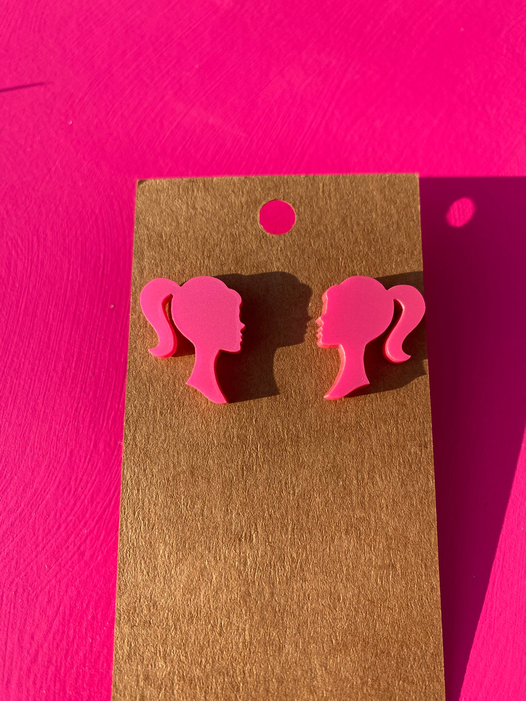 Pink Barbie Stud Earrings