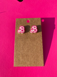 Initial Barbie Stud Earrings