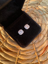 Load image into Gallery viewer, Square Sterling Silver CZ Stud Earrings
