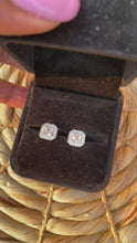 Load and play video in Gallery viewer, Square Sterling Silver CZ Stud Earrings
