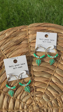 Load and play video in Gallery viewer, Monstera Leaf Hoop Earrings
