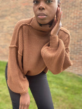 Load image into Gallery viewer, Chestnut Ballon Sleeve Sweater
