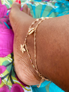 StarFish Layered Gold Anklet