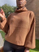 Load image into Gallery viewer, Chestnut Ballon Sleeve Sweater
