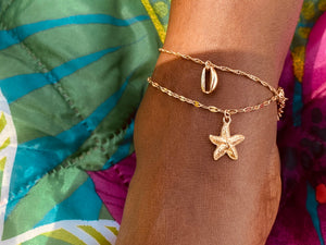 StarFish Layered Gold Anklet