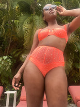 Load image into Gallery viewer, Neon Orange Bling Swimsuit Bra
