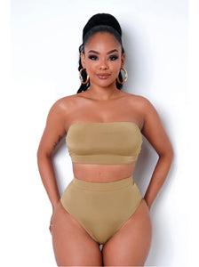 Sandy Tan Cheeky High-Waist Bottoms